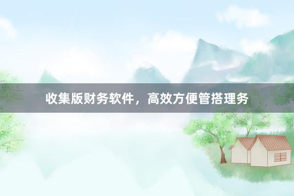 收集版财务软件,高效方便管搭理务
